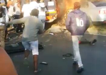 Stampede after heist